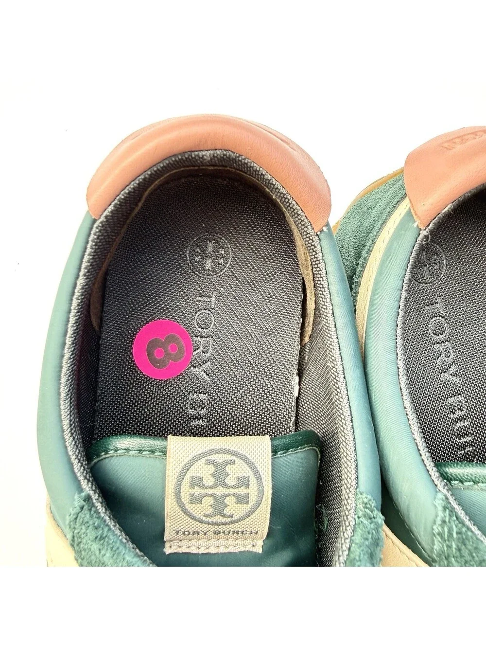 Tory Burch Hank Sneaker In Bottle Green/Pink Size 8M